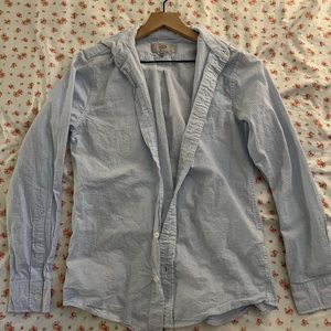 Blue & white stripped button down shirt